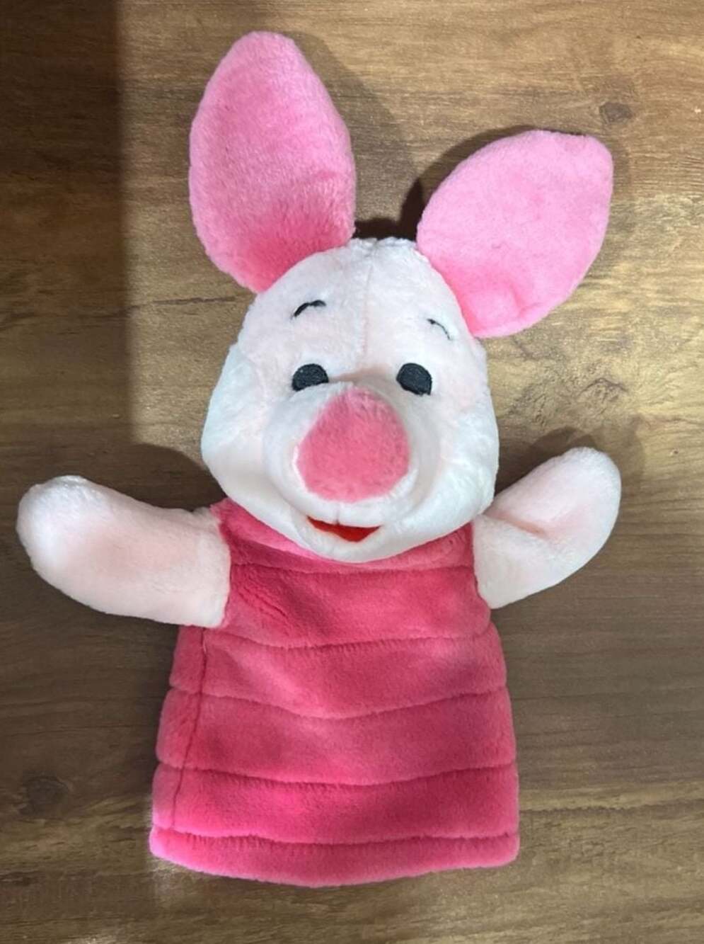 Vintage Walt Disney Mattel Piglet Plush Hand Puppet